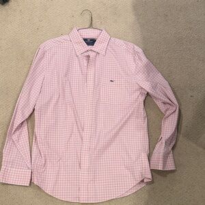 Vineyard Vines Men's Light Pink Checkered Shirt